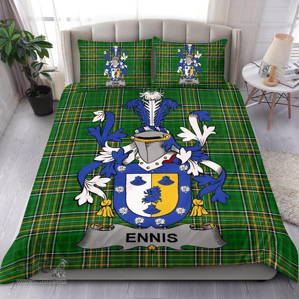 Irish Ennis Coat of Arms Family Crest Ireland Bedding Set Irish National Tartan Irish County Bedding Set Duvet Covers