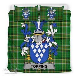Irish Topping Coat of Arms Family Crest Ireland Bedding Set Irish National Tartan Irish County Bedding Set Duvet Covers