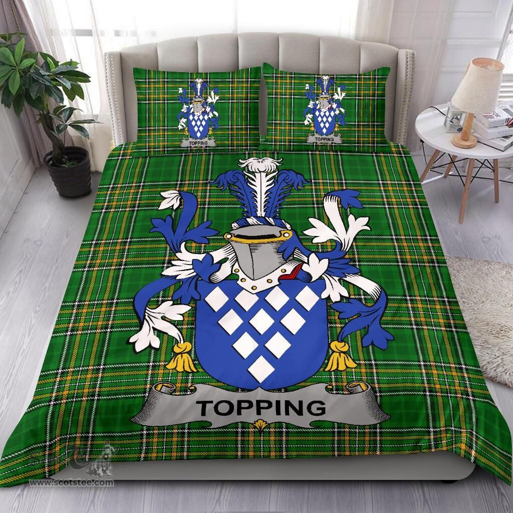 Irish Topping Coat of Arms Family Crest Ireland Bedding Set Irish National Tartan Irish County Bedding Set Duvet Covers