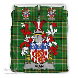 Irish Vian Coat of Arms Family Crest Ireland Bedding Set Irish National Tartan Irish County Bedding Set Duvet Covers