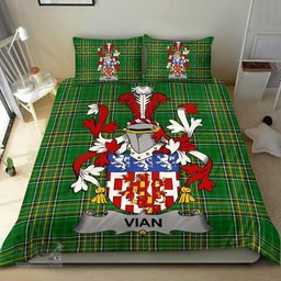 Irish Vian Coat of Arms Family Crest Ireland Bedding Set Irish National Tartan Irish County Bedding Set Duvet Covers