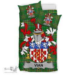 Irish Vian Coat of Arms Family Crest Ireland Bedding Set Irish National Tartan Irish County Bedding Set Duvet Covers