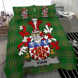 Irish Vian Coat of Arms Family Crest Ireland Bedding Set Irish National Tartan Irish County Bedding Set Duvet Covers
