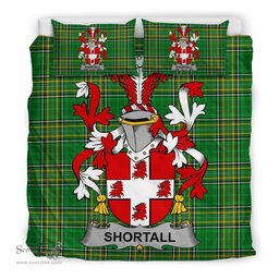 Irish Shortall Coat of Arms Family Crest Ireland Bedding Set Irish National Tartan Irish County Bedding Set Duvet Covers
