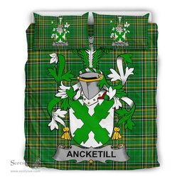 Irish Ancketill Coat of Arms Family Crest Ireland Bedding Set Irish National Tartan Irish County Bedding Set Duvet Covers