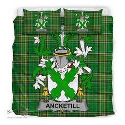 Irish Ancketill Coat of Arms Family Crest Ireland Bedding Set Irish National Tartan Irish County Bedding Set Duvet Covers