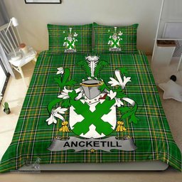 Irish Ancketill Coat of Arms Family Crest Ireland Bedding Set Irish National Tartan Irish County Bedding Set Duvet Covers