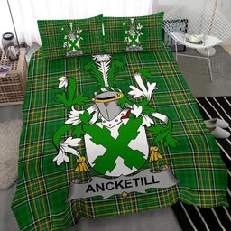 Irish Ancketill Coat of Arms Family Crest Ireland Bedding Set Irish National Tartan Irish County Bedding Set Duvet Covers