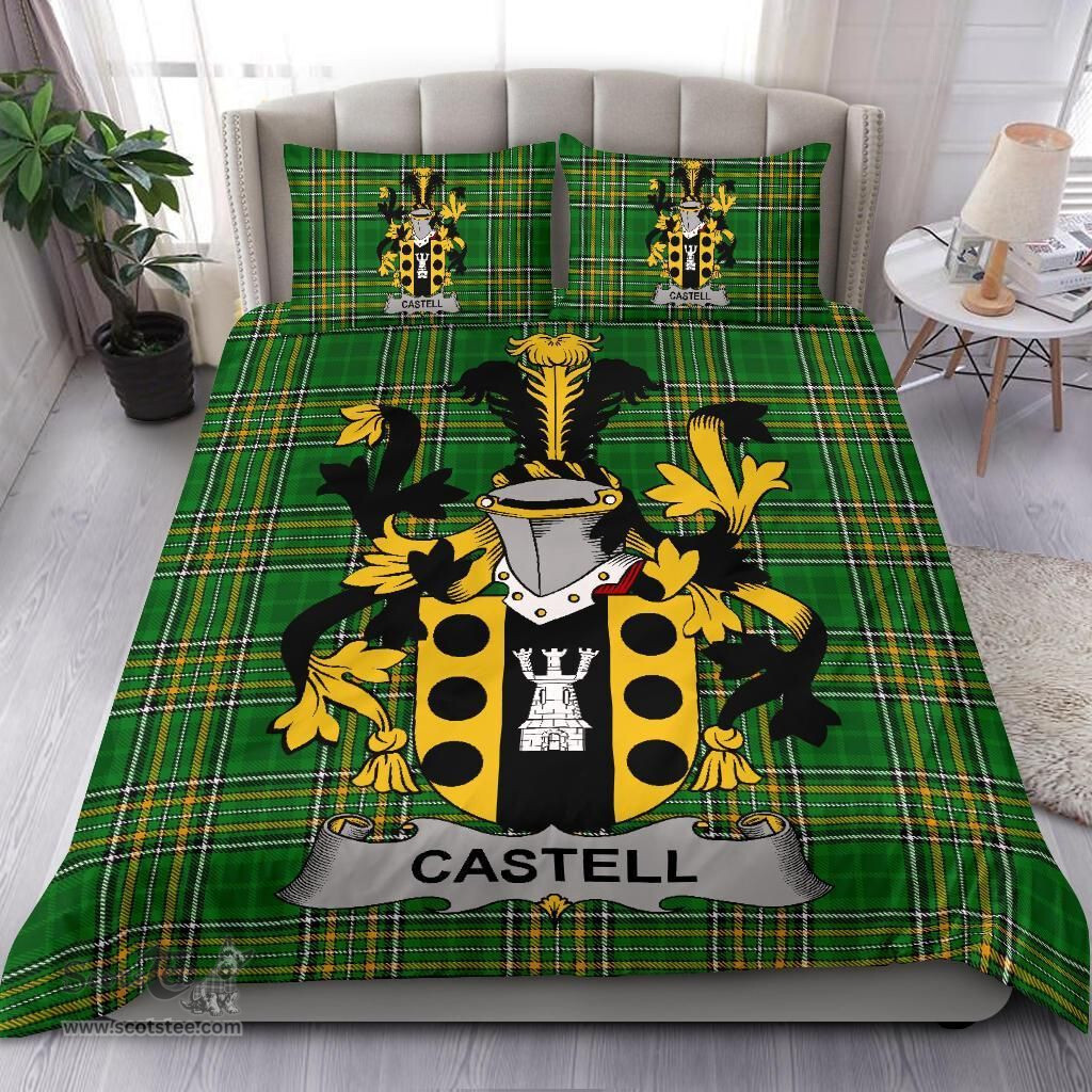 Irish Castell Coat of Arms Family Crest Ireland Bedding Set Irish National Tartan Irish County Bedding Set Duvet Covers