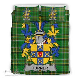 Irish Turner Coat of Arms Family Crest Ireland Bedding Set Irish National Tartan Irish County Bedding Set Duvet Covers