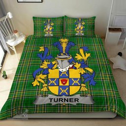 Irish Turner Coat of Arms Family Crest Ireland Bedding Set Irish National Tartan Irish County Bedding Set Duvet Covers