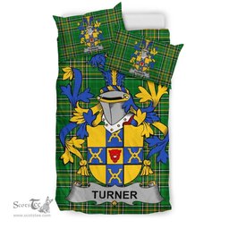 Irish Turner Coat of Arms Family Crest Ireland Bedding Set Irish National Tartan Irish County Bedding Set Duvet Covers