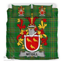 Irish McGill Coat of Arms Family Crest Ireland Bedding Set Irish National Tartan Irish County Bedding Set Duvet Covers