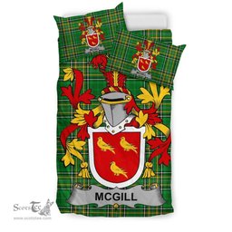 Irish McGill Coat of Arms Family Crest Ireland Bedding Set Irish National Tartan Irish County Bedding Set Duvet Covers