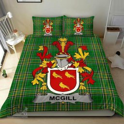 Irish McGill Coat of Arms Family Crest Ireland Bedding Set Irish National Tartan Irish County Bedding Set Duvet Covers