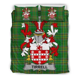 Irish Tirrell Coat of Arms Family Crest Ireland Bedding Set Irish National Tartan Irish County Bedding Set Duvet Covers