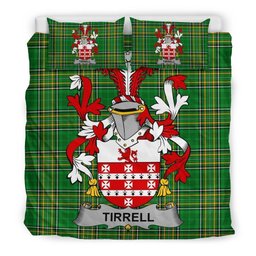 Irish Tirrell Coat of Arms Family Crest Ireland Bedding Set Irish National Tartan Irish County Bedding Set Duvet Covers