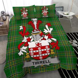 Irish Tirrell Coat of Arms Family Crest Ireland Bedding Set Irish National Tartan Irish County Bedding Set Duvet Covers
