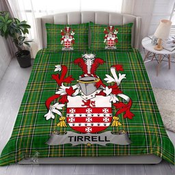 Irish Tirrell Coat of Arms Family Crest Ireland Bedding Set Irish National Tartan Irish County Bedding Set Duvet Covers