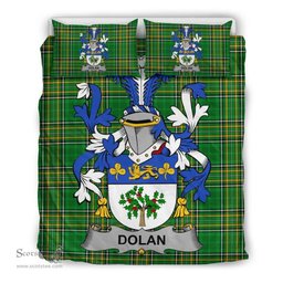Irish Dolan or O'Dolan Coat of Arms Family Crest Ireland Bedding Set Irish National Tartan Irish County Bedding Set Duvet Covers