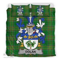 Irish Dolan or O'Dolan Coat of Arms Family Crest Ireland Bedding Set Irish National Tartan Irish County Bedding Set Duvet Covers