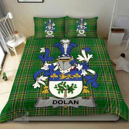 Irish Dolan or O'Dolan Coat of Arms Family Crest Ireland Bedding Set Irish National Tartan Irish County Bedding Set Duvet Covers