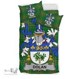 Irish Dolan or O'Dolan Coat of Arms Family Crest Ireland Bedding Set Irish National Tartan Irish County Bedding Set Duvet Covers