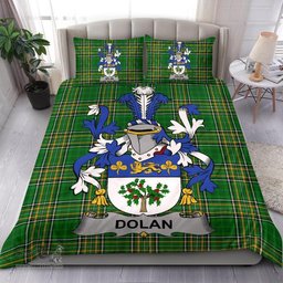 Irish Dolan or O'Dolan Coat of Arms Family Crest Ireland Bedding Set Irish National Tartan Irish County Bedding Set Duvet Covers