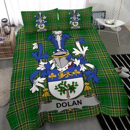 Irish Dolan or O'Dolan Coat of Arms Family Crest Ireland Bedding Set Irish National Tartan Irish County Bedding Set Duvet Covers