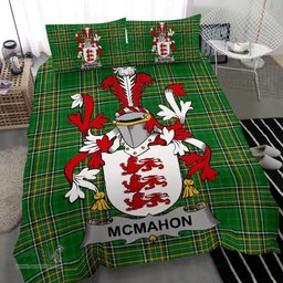 Irish McMahon or McMahan Coat of Arms Family Crest Ireland Bedding Set Irish National Tartan Irish County Bedding Set Duvet Covers