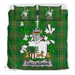 Irish Callaghan or O'Callaghan Coat of Arms Family Crest Ireland Bedding Set Irish National Tartan Irish County Bedding Set Duvet Covers