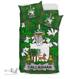 Irish Callaghan or O'Callaghan Coat of Arms Family Crest Ireland Bedding Set Irish National Tartan Irish County Bedding Set Duvet Covers
