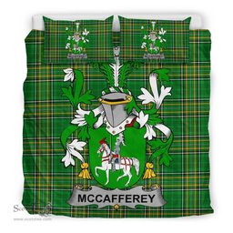 Irish McCafferey or McCaffrey Coat of Arms Family Crest Ireland Bedding Set Irish National Tartan Irish County Bedding Set Duvet Covers