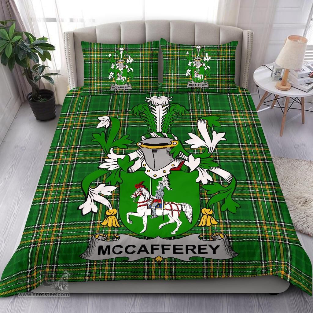 Irish McCafferey or McCaffrey Coat of Arms Family Crest Ireland Bedding Set Irish National Tartan Irish County Bedding Set Duvet Covers