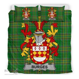 Irish Burges Coat of Arms Family Crest Ireland Bedding Set Irish National Tartan Irish County Bedding Set Duvet Covers