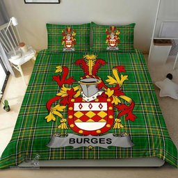 Irish Burges Coat of Arms Family Crest Ireland Bedding Set Irish National Tartan Irish County Bedding Set Duvet Covers