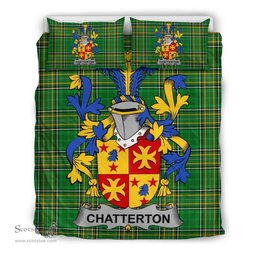 Irish Chatterton Coat of Arms Family Crest Ireland Bedding Set Irish National Tartan Irish County Bedding Set Duvet Covers
