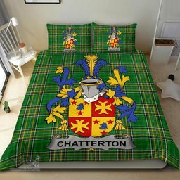 Irish Chatterton Coat of Arms Family Crest Ireland Bedding Set Irish National Tartan Irish County Bedding Set Duvet Covers