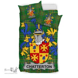 Irish Chatterton Coat of Arms Family Crest Ireland Bedding Set Irish National Tartan Irish County Bedding Set Duvet Covers