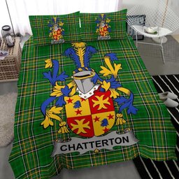 Irish Chatterton Coat of Arms Family Crest Ireland Bedding Set Irish National Tartan Irish County Bedding Set Duvet Covers