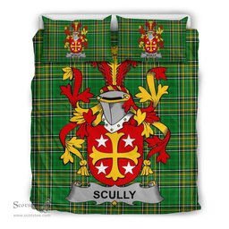 Irish Scully or O'Scully Coat of Arms Family Crest Ireland Bedding Set Irish National Tartan Irish County Bedding Set Duvet Covers