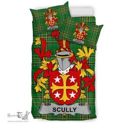 Irish Scully or O'Scully Coat of Arms Family Crest Ireland Bedding Set Irish National Tartan Irish County Bedding Set Duvet Covers