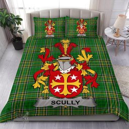 Irish Scully or O'Scully Coat of Arms Family Crest Ireland Bedding Set Irish National Tartan Irish County Bedding Set Duvet Covers
