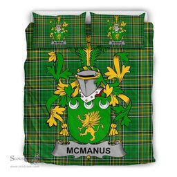 Irish McManus Coat of Arms Family Crest Ireland Bedding Set Irish National Tartan Irish County Bedding Set Duvet Covers