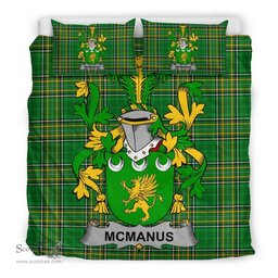 Irish McManus Coat of Arms Family Crest Ireland Bedding Set Irish National Tartan Irish County Bedding Set Duvet Covers