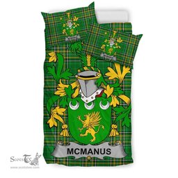 Irish McManus Coat of Arms Family Crest Ireland Bedding Set Irish National Tartan Irish County Bedding Set Duvet Covers