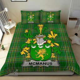 Irish McManus Coat of Arms Family Crest Ireland Bedding Set Irish National Tartan Irish County Bedding Set Duvet Covers