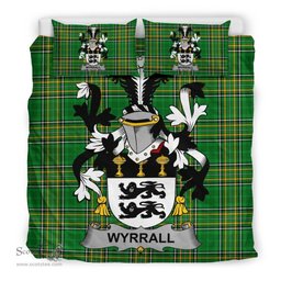 Irish Wyrrall Coat of Arms Family Crest Ireland Bedding Set Irish National Tartan Irish County Bedding Set Duvet Covers