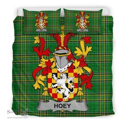 Irish Hoey or O'Hoey Coat of Arms Family Crest Ireland Bedding Set Irish National Tartan Irish County Bedding Set Duvet Covers