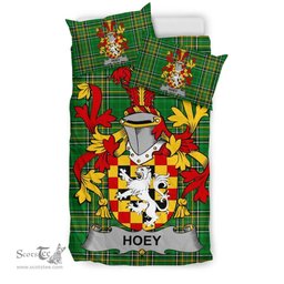 Irish Hoey or O'Hoey Coat of Arms Family Crest Ireland Bedding Set Irish National Tartan Irish County Bedding Set Duvet Covers